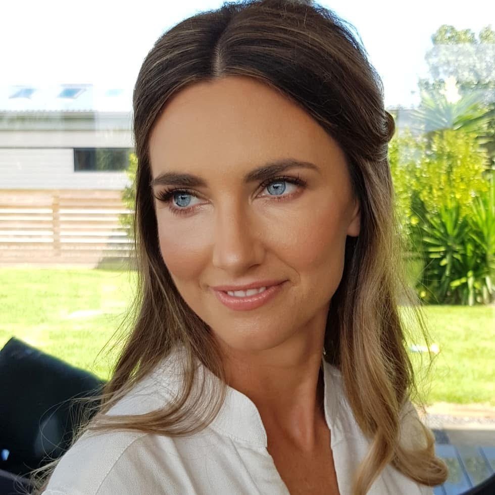Close-up of bridal makeup